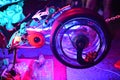 Customized motorcycle rear wheel at Spades Auto Motor Show