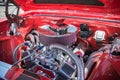 Customized muscle car engine displayed Royalty Free Stock Photo