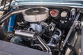 Customized muscle car engine displayed Royalty Free Stock Photo