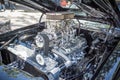 Customized muscle car engine displayed Royalty Free Stock Photo