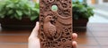 Customized phone case made with precision cnc machine demonstrates intricate design capabilities