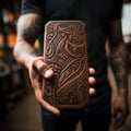 Customized phone case production with cnc machine showcasing advanced personalization abilities