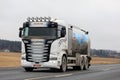 Customized Scania Milk Truck on the Road