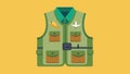 A custommade birding vest equipped with specialized pockets and loops for storing all of your essential bird watching Royalty Free Stock Photo
