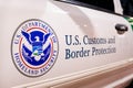 Customs and Border patrol logo on the side of the patrol car Royalty Free Stock Photo