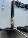Customs cable (sealing cable) on a truck semi-trailer