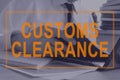 Customs Clearance concept. Man working with documents. Royalty Free Stock Photo