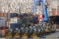 Customs, containers and dozers.