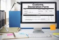 Customs Declaration Form Invoice Freight Parcel Concept