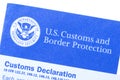 Customs declaration form