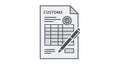Customs Declaration Form with Pen Icon Royalty Free Stock Photo
