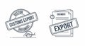 Customs Export Document Stamps - Vector Illustration of International Trade and Shipping Royalty Free Stock Photo