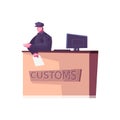 Customs Flat Illustration Royalty Free Stock Photo