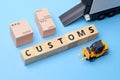 Customs government department that regulates import and export of goods Royalty Free Stock Photo