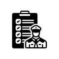 Black solid icon for Customs, invoice and officer