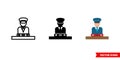 Customs icon of 3 types color, black and white, outline. Isolated vector sign symbol