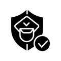 Customs officer black glyph icon