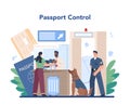 Customs officer concept. Passport control at the airport.