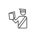 Customs Officer line icon