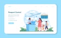 Customs officer web banner or landing page. Passport control