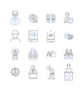 Customs line icons collection. Tariffs, Declarations, Inspections, Seizures, Duties, Border, Prohibited vector and