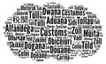 Customs word cloud in different languages Royalty Free Stock Photo