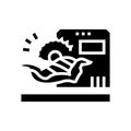 cut animal carcass factory equipment glyph icon vector illustration Royalty Free Stock Photo