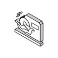 cut animal carcass factory equipment isometric icon vector illustration Royalty Free Stock Photo