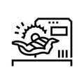 cut animal carcass factory equipment line icon vector illustration Royalty Free Stock Photo