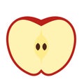 Cut apple flat icon Royalty Free Stock Photo