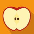 Cut apple flat icon Royalty Free Stock Photo