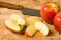 Cut Apples on Cutting Board