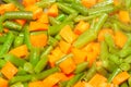 Cut asparagus beans and diced carrot Royalty Free Stock Photo