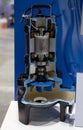 Cut away show internal part of submersible pump