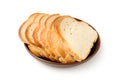 Cut bread on plate Royalty Free Stock Photo