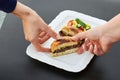 When cut Burger Royalty Free Stock Photo