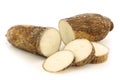 Cut cassava root