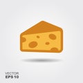 Cut cheese piece Royalty Free Stock Photo