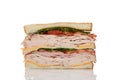 Cut chicken club sandwich