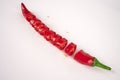 Cut chili pepper. Creative collection Royalty Free Stock Photo