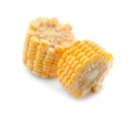 Cut corn cob on white background Royalty Free Stock Photo