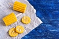 Cut corn on the cob Royalty Free Stock Photo