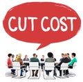 Cut Cost Reduce Recession Deficit Economy FInance Concept Royalty Free Stock Photo