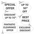 Cut coupons sale, special offer, vector. Scissors and coupon.