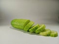 The cut cucumbers were very fresh Royalty Free Stock Photo