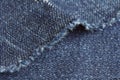 Cut dark blue denim texture Royalty Free Stock Photo