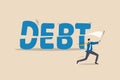 Cut debt, negotiate with bank or debtor to reduce amount of loan and mortgage payment, solution for money management concept,