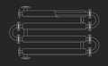 Dark Line Cut Double Pipe Heat Exchanger. Apparatus for chemical processing. Pipe-in-pipe structure heat exchanger