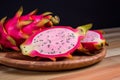 Cut dragon fruit asian. Generate Ai Royalty Free Stock Photo