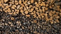 Cut firewood background, texture for background Royalty Free Stock Photo